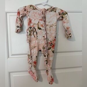 Posh Peanut Floral Ruffle Footie - Preemie